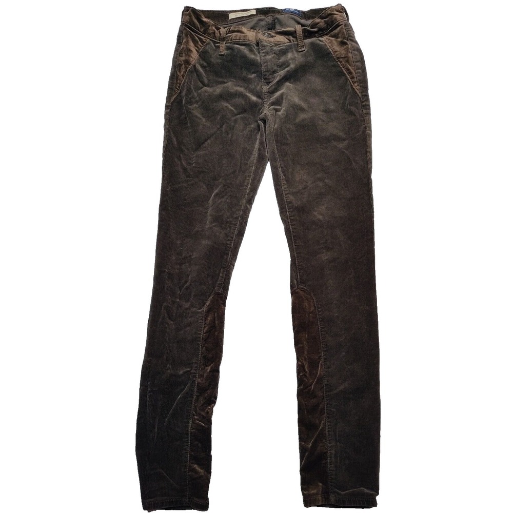 Adriano Goldschmied Women 24R The Steve Ankle Jodhpur Brown Corduroy Pants USA
